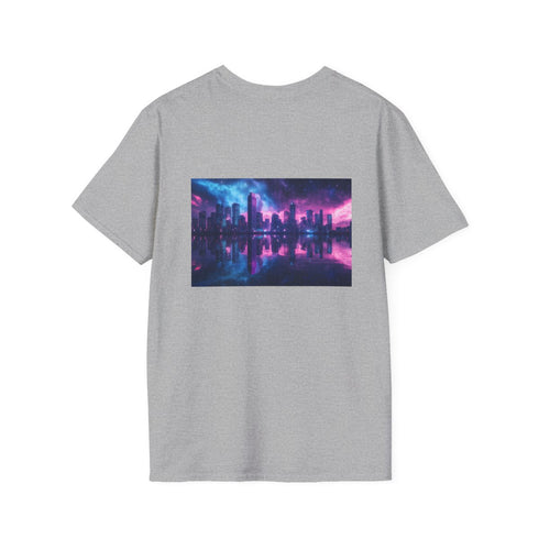 Neon Space Lake Skyline Reflections