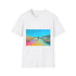 Neon Tide Washing Over Desert Graphic Unisex Softstyle T-Shirt - Front View