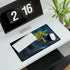 Neon Tree Sprouting from Stone Temple — XL & XXL Desk Mat — Gaming & Workspace Desk Setup View