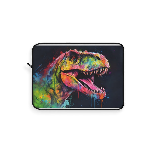 "Neon Trex Watercolor Laptop Sleeve"