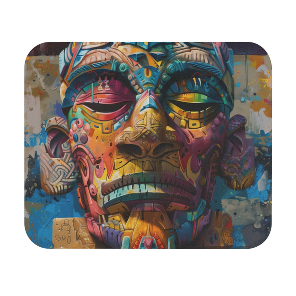 Neon Tribe Mask Mouse Pad