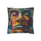 "Neon Tribe Mask Pillowcase: Dreamy Tribal Vibes"