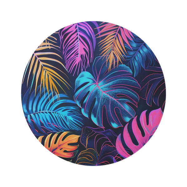 "Neon Tropic Bliss Round Rug"