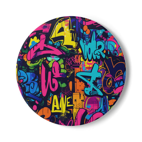 Neon Urban Graffiti Ceramic Coaster