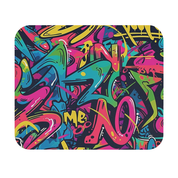 Neon Urban Graffiti Mouse Pad