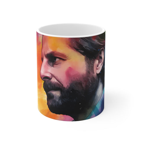 "Neon Watercolor Bradley Cooper Mug"