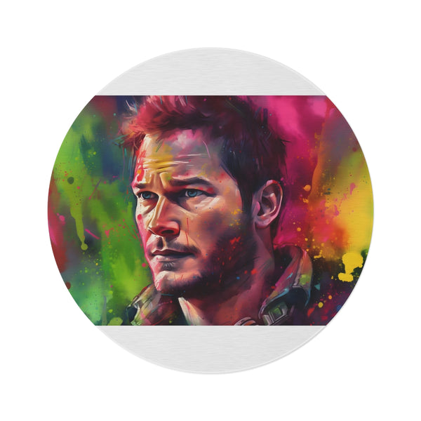 "Neon Watercolor Chris Pratt Rug"