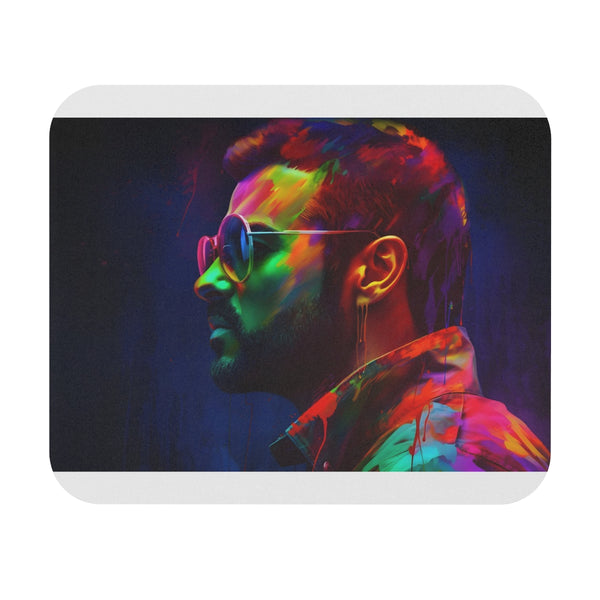 Neon Watercolor George Michael Mouse Pad