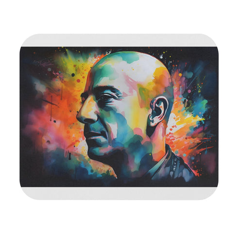 Neon Watercolor Jeff Bezos Mouse Pad