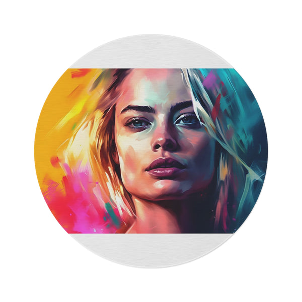 Neon Watercolor Margot Robbie Rug