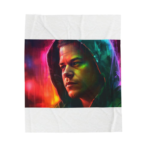 Neon Watercolor Matt Damon Blanket