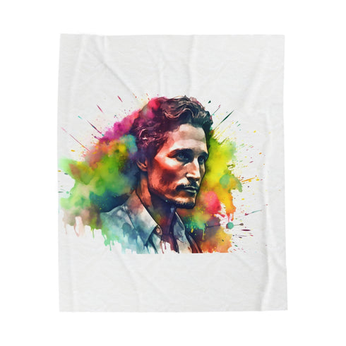 "Neon Watercolor Matthew McConaughey Blanket"