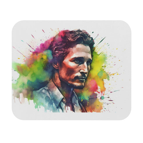Neon Watercolor Matthew McConaughey Mouse Pad