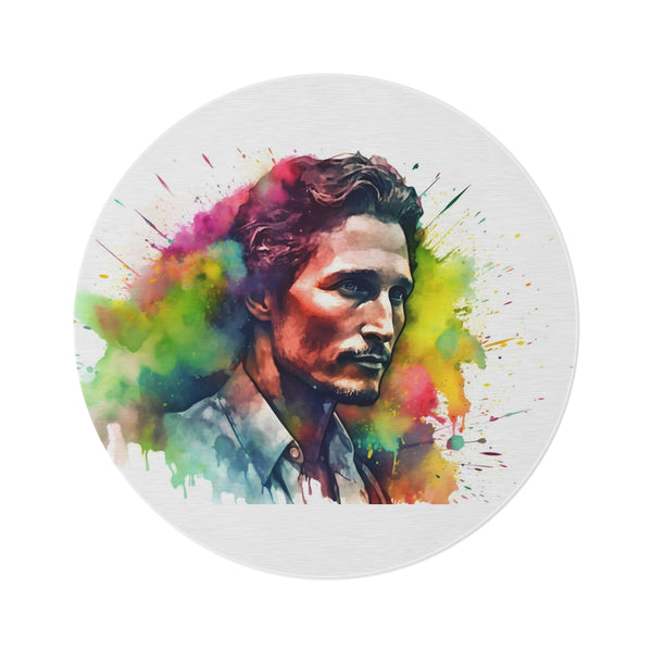 Neon Watercolor McConaughey Round Rug