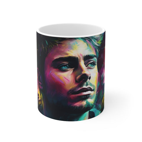"Neon Watercolor Zac Efron Mug"