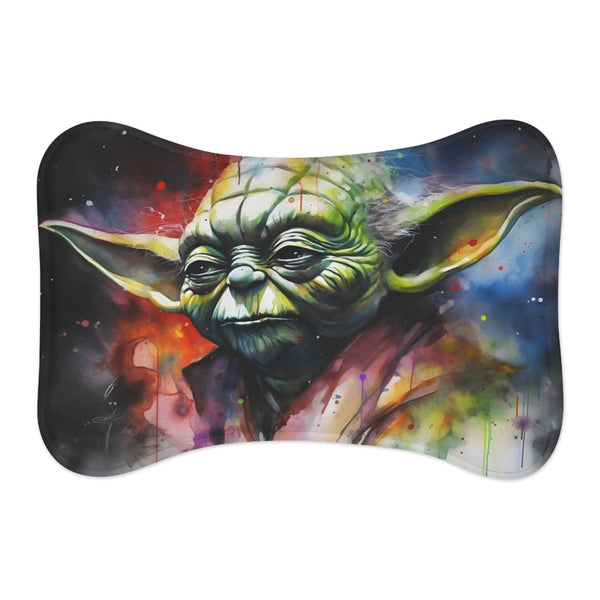 Neon Yoda Watercolor Pet Mat