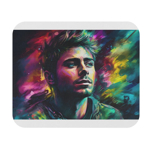 Neon Zac Efron Watercolor Mousepad