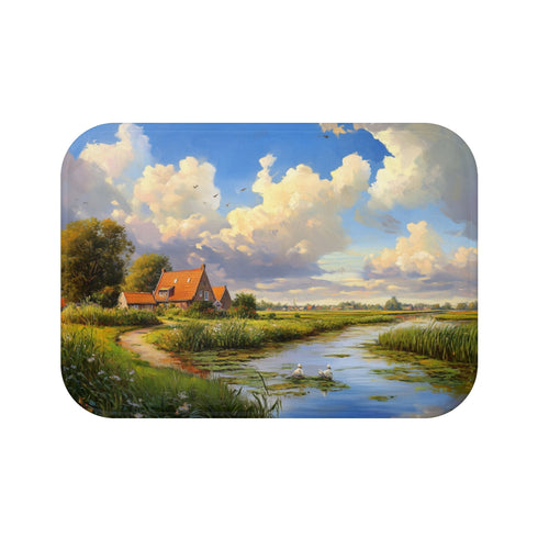 Netherlands Countryside Bath Mat: Holland Masterpiece