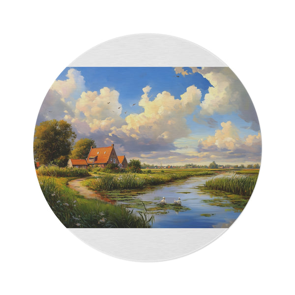 "Netherlands Countryside Round Rug"