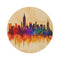 "New York City Skyline Round Rug: Vibrant Urban Charm"