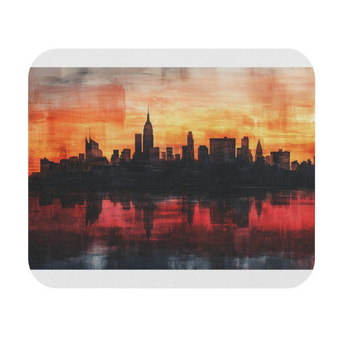 New York Skyline Sunset Mouse Pad