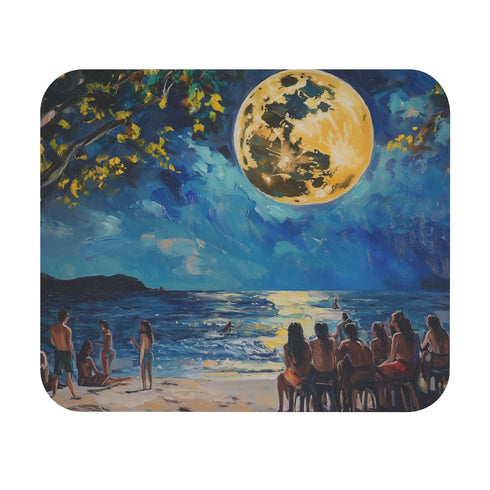 Night Beach Moon Mouse Pad