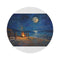 "Night Beach Moon Round Rug"