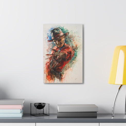 Nightmare on Elm Street canvas print, Freddy Krueger, horror fans.