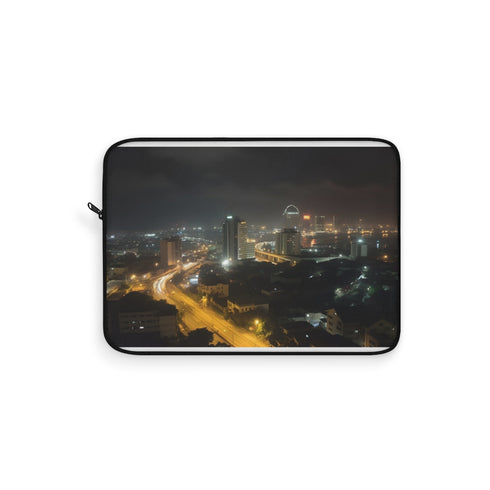 "Nighttime Lagos Skyline Laptop Sleeve"
