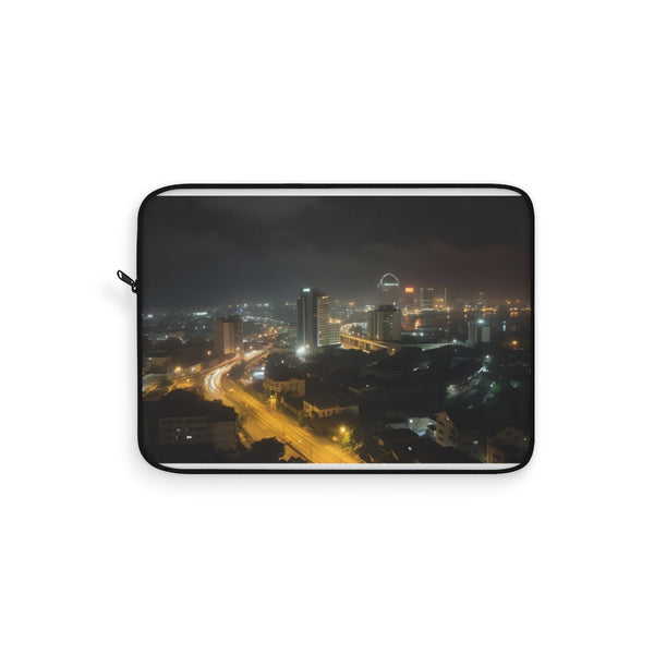 "Nighttime Lagos Skyline Laptop Sleeve"