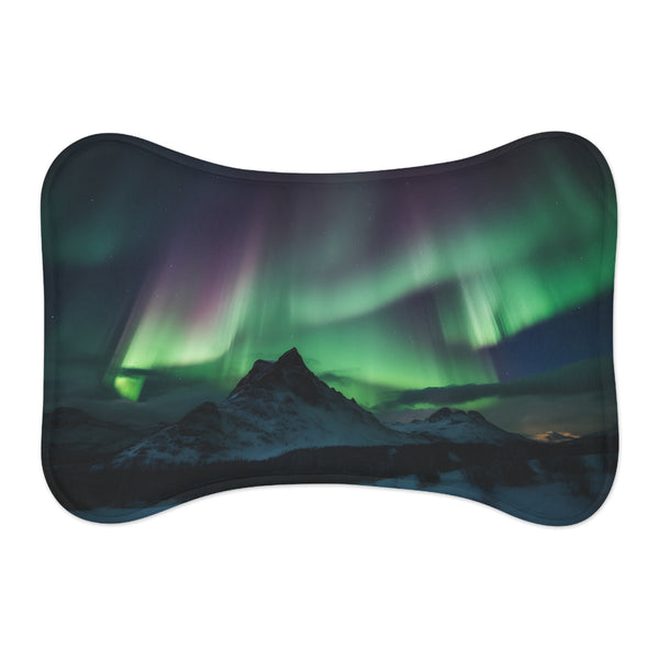 "Northern Lights Pet Mat: Cosmic Comfort for Furry Friends"