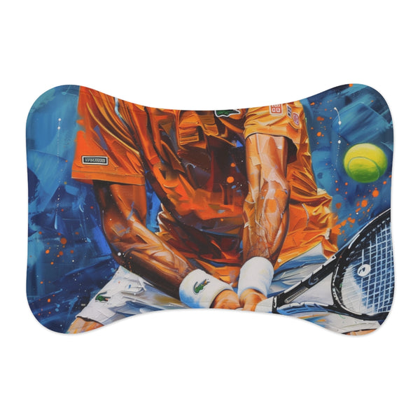 "Novak Djokovic Pet Mat: Serve up comfort for your furry friend with this professional tennis-inspired pet mat featuring a vibrant Djokovic painting."