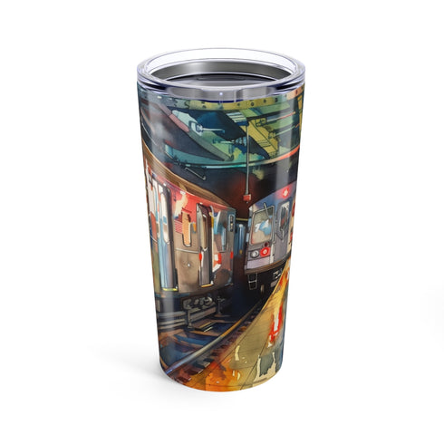 NY Subway Watercolor Drinking Bottle