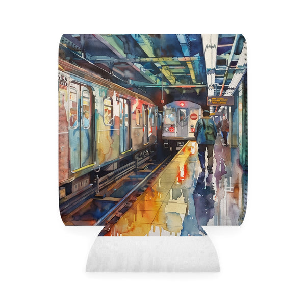 NYC Subway Watercolor Can Cooler