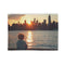 "NYC Sunset Skyline Bed Cover"