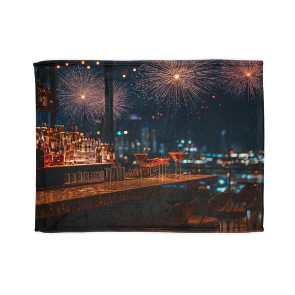 "NYE Fireworks Terrace Bar Bed Cover"