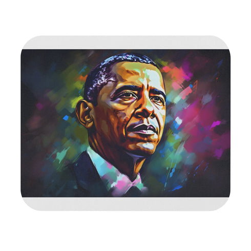 Obama Neon Watercolor Mouse Pad