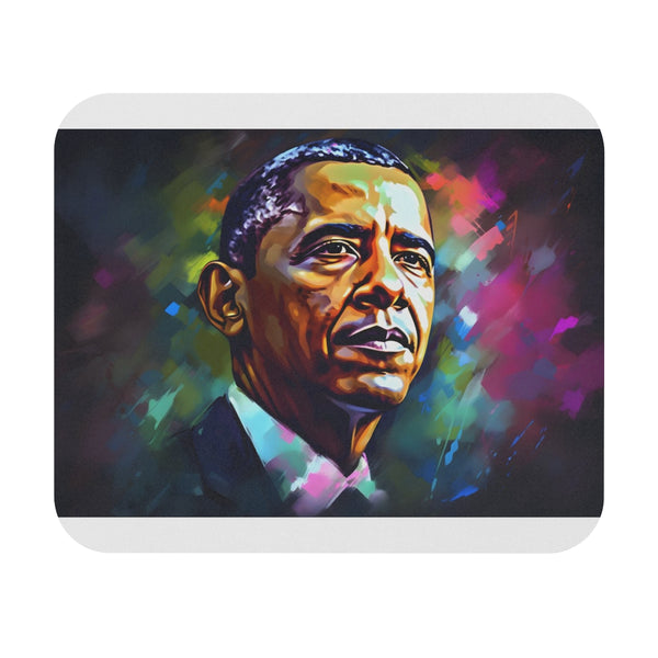 Obama Neon Watercolor Mouse Pad