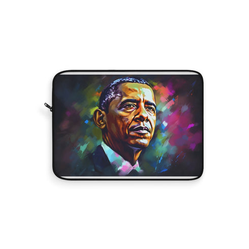 "Obama Watercolor Neon Laptop Sleeve"