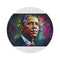"Obama Watercolor Neon Round Rug"