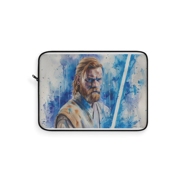"Obi Wan Blue Lightsaber Sleeve: Protect Your Laptop in Galactic Style!"