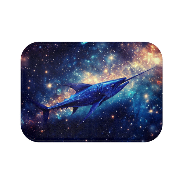 "Ocean Blue Swordfish Bath Mat"