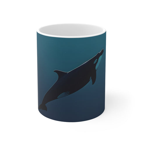 "Ocean Whale Minimalist Coffee Mug"