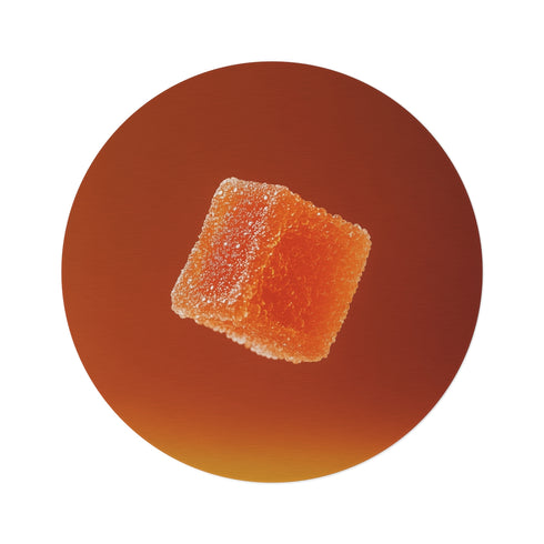 "Orange Zest Floating Round Rug"
