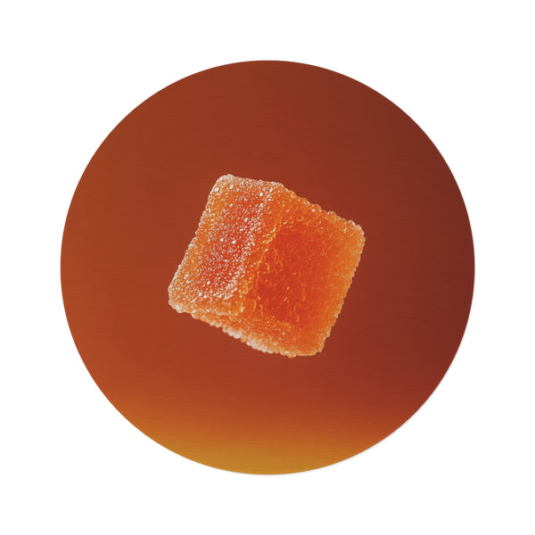 "Orange Zest Floating Round Rug"