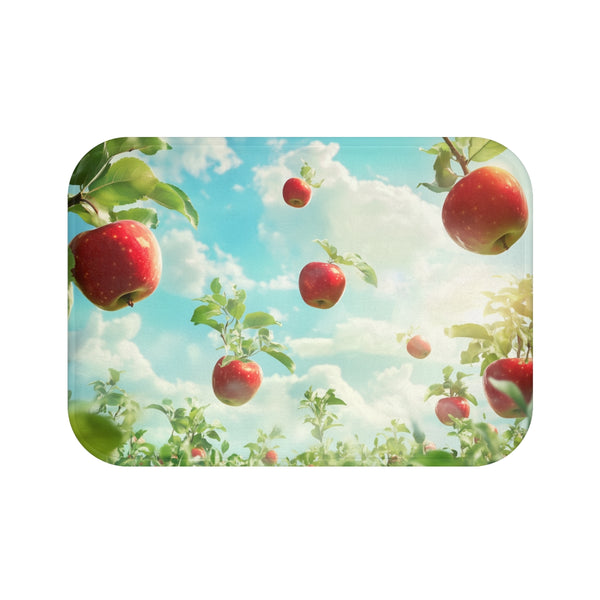 "Orchard-Inspired Bath Mat Design"