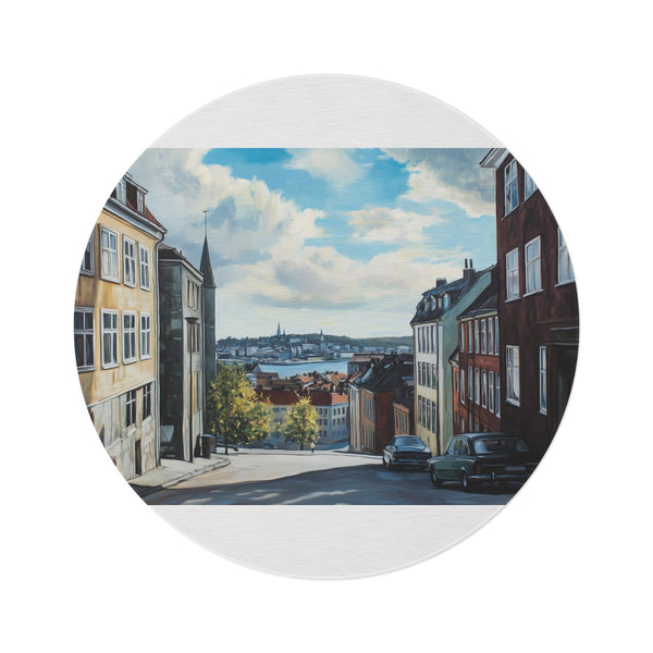"Oslo Norway Round Rug: Vibrant"