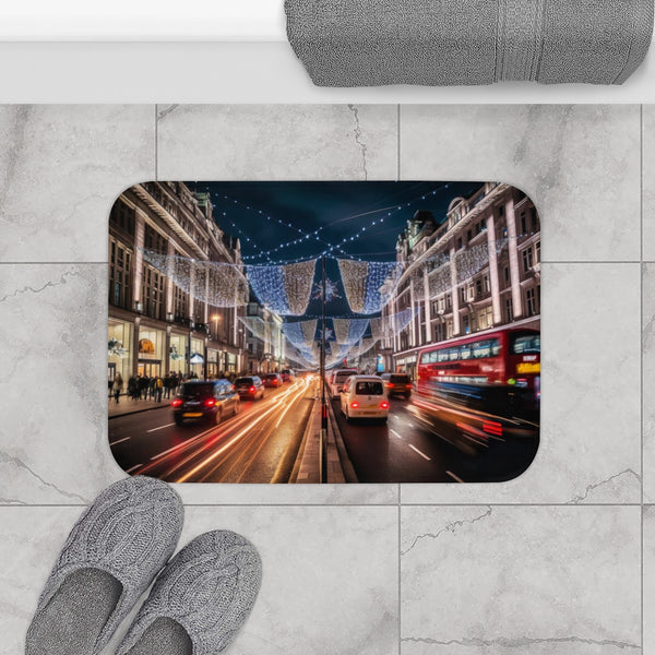 Oxford Street London — Non-Slip Bath Mat — Bathroom Floor Lifestyle View