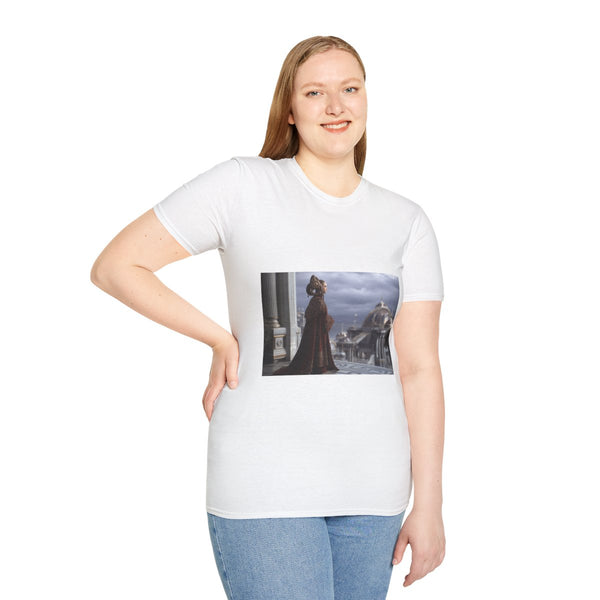 Padme Amidala in Ceremonial Robes — Graphic Cotton T-Shirt — Model Streetwear Fit View
