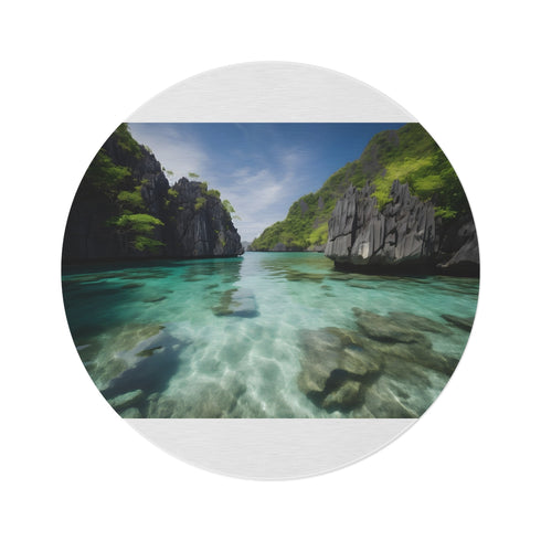 "Palawan Paradise Round Rug: Bring tropical vibes home!"